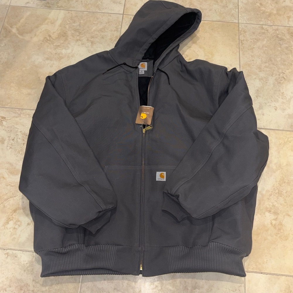 Carhartt Men's 3X Tall Gray Hooded Jacket nwt - Picture 3 of 8